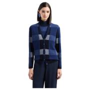 Emporio Armani Stiliga Sweaters Kollektion Blue, Dam