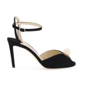 Jimmy Choo Sandal i Mocka med Pärlboll Black, Dam