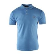 Ralph Lauren Blå Custom Slim Fit Polo Skjorta Blue, Herr