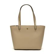 Ralph Lauren Brun Karly Shopper Tote Väska Brown, Dam