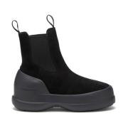 Moon Boot Svart Mocka Chelsea Boots Black, Dam