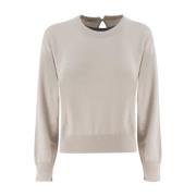 Brunello Cucinelli Elegant Monile Detail Sweater Beige, Dam