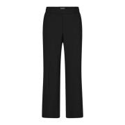 MOS Mosh Svarta Straight-Leg Byxor med Elastisk Midja Black, Dam