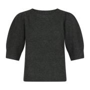 Neo Noir Bow Knit Tee - Antracit Gray, Dam