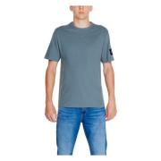 Calvin Klein Jeans Enfärgad Rund Hals Bomull T-shirt Män Gray, Herr