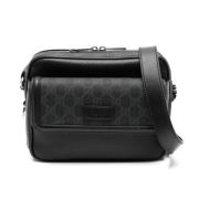 Gucci Kornläder crossbody-väska med panel design Black, Herr