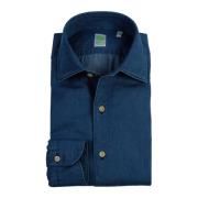 Finamore Gaeta Denim Skjorta Blue, Herr