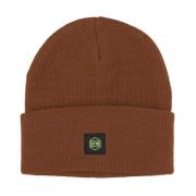 Dolly Noire Klassisk Logo Label Beanie Brun Hatt Brown, Herr