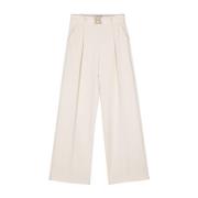 Blugirl Kräm Wide Leg Byxor Beige, Dam