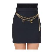 Elisabetta Franchi Svart Mini Kjol Stretch Crêpe Black, Dam