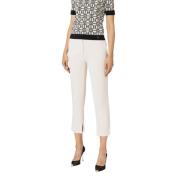 Elisabetta Franchi Lätt Crêpe Straight Leg Byxor White, Dam