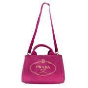 Prada Vintage Pre-owned Canvas prada-vskor Pink, Dam