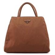 Prada Vintage Pre-owned Canvas handvskor Brown, Dam