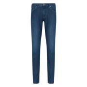 Emporio Armani Slim fit denim jeans med använd tvätt Blue, Herr