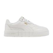 PUMA Vita sportiga lädersneakers för kvinnor White, Dam