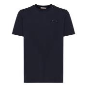 Marni Logo Print Bomull T-shirt Blåsvart Blue, Herr