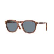 Persol Brun Ram Blå Lins Solglasögon Brown, Dam