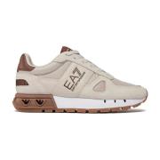 Emporio Armani EA7 Mesh och PU Läder Sneakers Beige, Herr