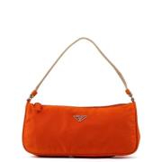 Prada Vintage Pre-owned Canvas handvskor Orange, Dam