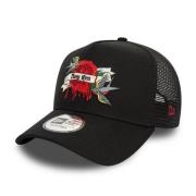 New Era Svart Droppande Ros Dam Trucker Keps Black, Herr