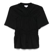 Alexander McQueen Svart Jersey T-shirt med Crew Neck Black, Dam