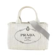 Prada Vintage Pre-owned Canvas prada-vskor Gray, Dam