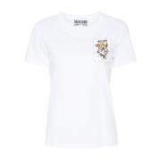 Moschino Vit Teddy Bear T-shirt White, Dam