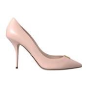 Dolce & Gabbana Beige Lamb Leather Logo Pumps Beige, Dam