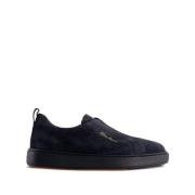 Santoni Blå Broderade Slip-On Sneakers Blue, Herr