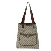 Gucci Vintage Pre-owned Canvas totevskor Beige, Dam