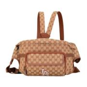 Gucci Vintage Pre-owned Canvas ryggsckar Beige, Dam