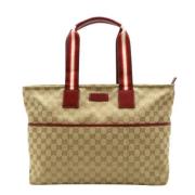 Gucci Vintage Pre-owned Canvas totevskor Beige, Dam