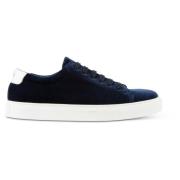 National Standard Handgjorda Navy Velvet Sneakers Blue, Herr