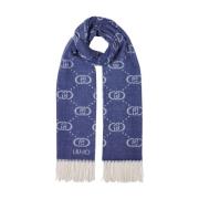 Liu Jo Jacquard Monog Stola Blue, Dam