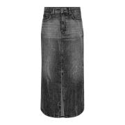 Co'Couture Denim Stone Slitskjol Gray, Dam