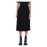 Comme des Garçons Svart Veckad Midi Kjol Aw24 Black, Dam