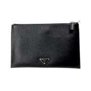 Prada Vintage Pre-owned Laeder kuvertvskor Black, Herr