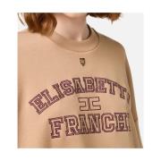 Elisabetta Franchi Brun College Logo Cropped Sweater Brown, Dam