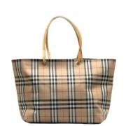 Burberry Vintage Pre-owned Canvas handvskor Beige, Dam