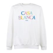 Casablanca Chenille Logo Sweatshirt White, Herr