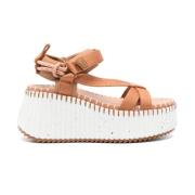 Chloé Bruna Lädersandaler med Plattformsula Brown, Dam