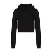 Diesel Svart Oval D Logo Hoodie Black, Dam