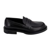 Fendi Snygga Läderloafers för Män Black, Herr