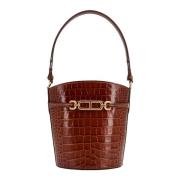 Tom Ford Läder Bucketväska med T-logotyp Brown, Dam