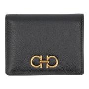 Salvatore Ferragamo Svart Gancini Bifold Plånbokstillbehör Black, Dam