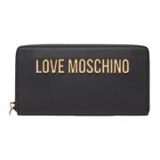 Love Moschino Svart plånbok med dragkedja Black, Dam