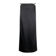 Ganni Elegant Satin Maxi Kjol Black, Dam