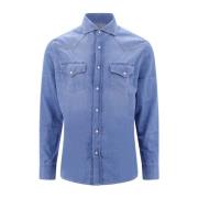 Brunello Cucinelli Denim Shirts Blue, Herr