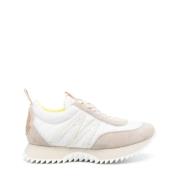 Moncler Logo Sneakers Vit/Beige Gummisula White, Dam