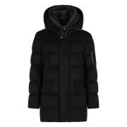 Moorer Huvad parka med dragkedja Black, Herr